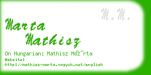 marta mathisz business card